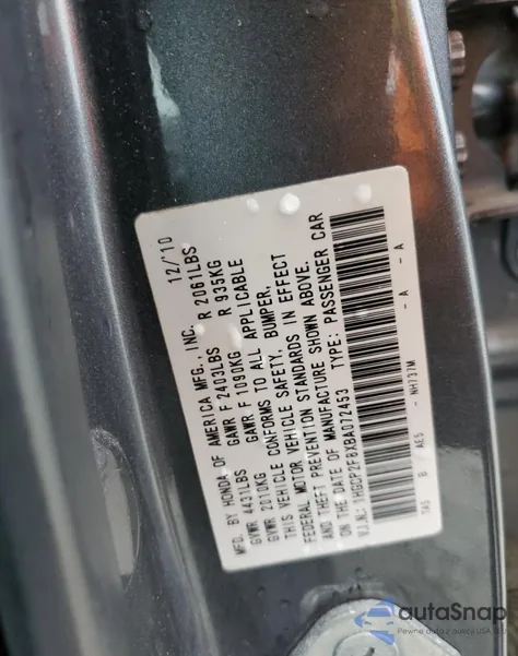 2011 Honda Accord Exl z USA, uszkodzony, nr VIN 1HGCP2F8XBA072453